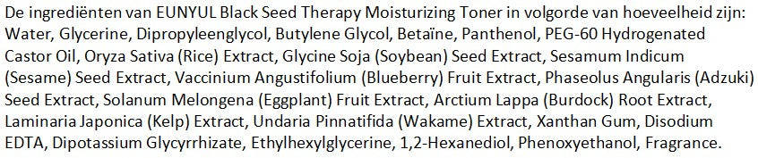 EUNYUL BLACK SEED THERAPY Moisturizing Toner