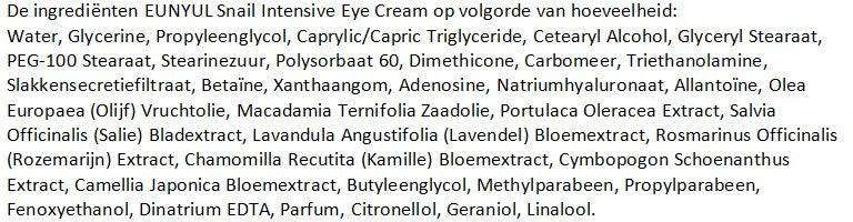 EUNYUL Snail Intensive Eye Cream