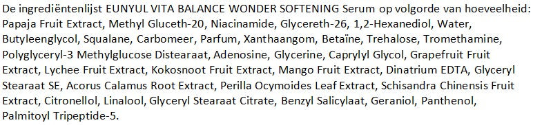 EUNYUL VITA BALANCE WONDER SOFTENING Serum